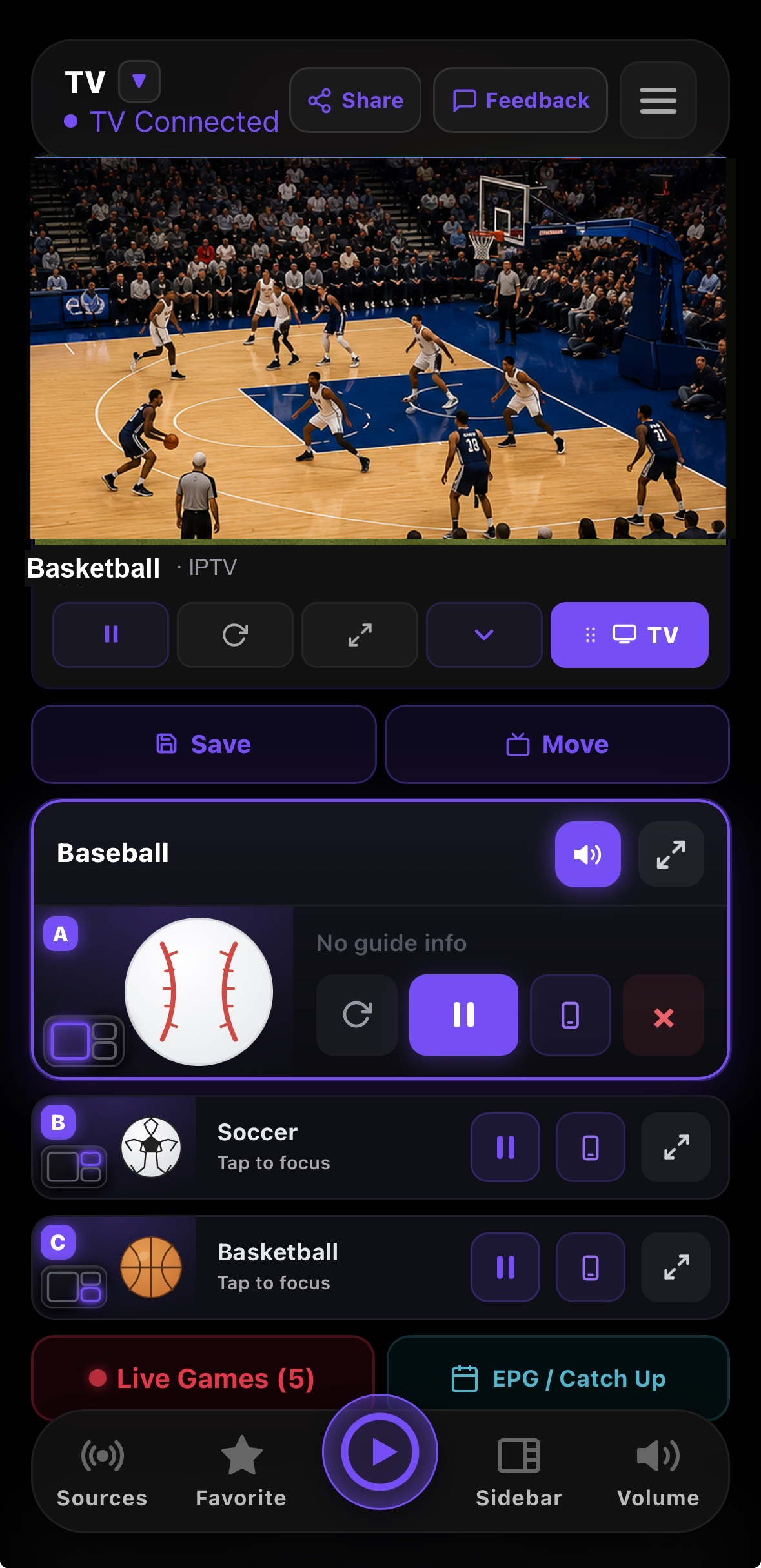 RunTV phone controller